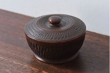 古民具　明治大正期の木製小物収納箱(小物入れ、アクセサリーケース)
