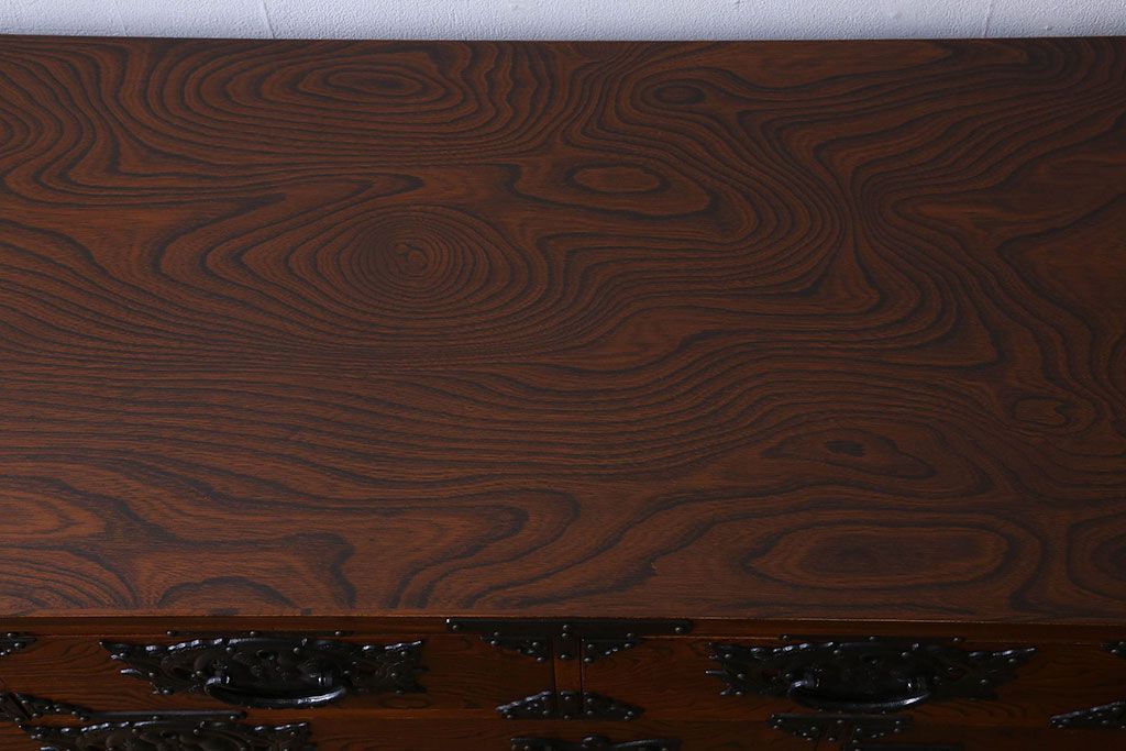 中古　伝統民芸家具　岩谷堂　NO.720　幅広で存在感のある白鳥2号横長箪笥(チェスト)(定価約63万円)