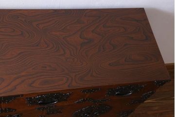 中古　伝統民芸家具　岩谷堂　NO.720　幅広で存在感のある白鳥2号横長箪笥(チェスト)(定価約63万円)