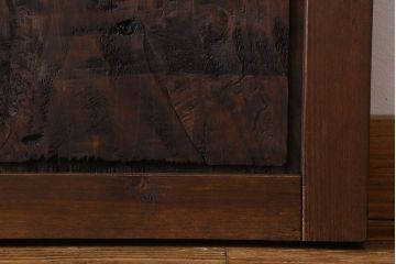 和製アンティーク　杢目が印象的な杉材一枚板の板戸(窓、引き戸)2枚組(2)