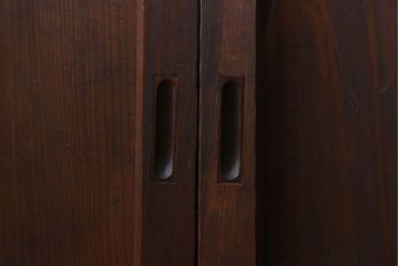 和製アンティーク　深みのある木味が魅力的な板戸(窓、引き戸)4枚組