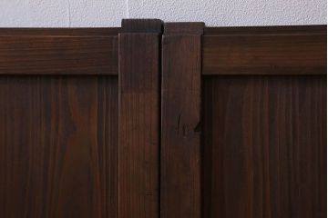 和製アンティーク　深みのある木味が魅力的な板戸(窓、引き戸)4枚組
