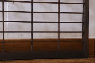 和製アンティーク　シンプルなデザインが魅力的な格子戸(窓、明かり取り、明り取り)2枚組(1)