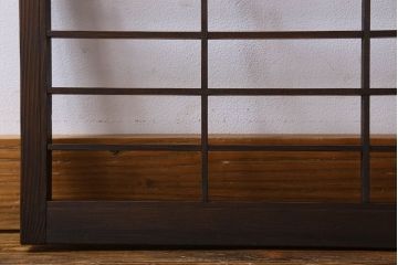 和製アンティーク　シンプルなデザインが魅力的な格子戸(窓、明かり取り、明り取り)2枚組(1)