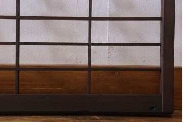 和製アンティーク　シンプルなデザインが魅力的な格子戸(窓、明かり取り、明り取り)2枚組(1)