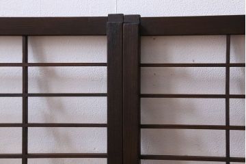【I様ご成約済】和製アンティーク　シンプルなデザインが魅力的な格子戸(窓、明かり取り、明り取り)2枚組(2)