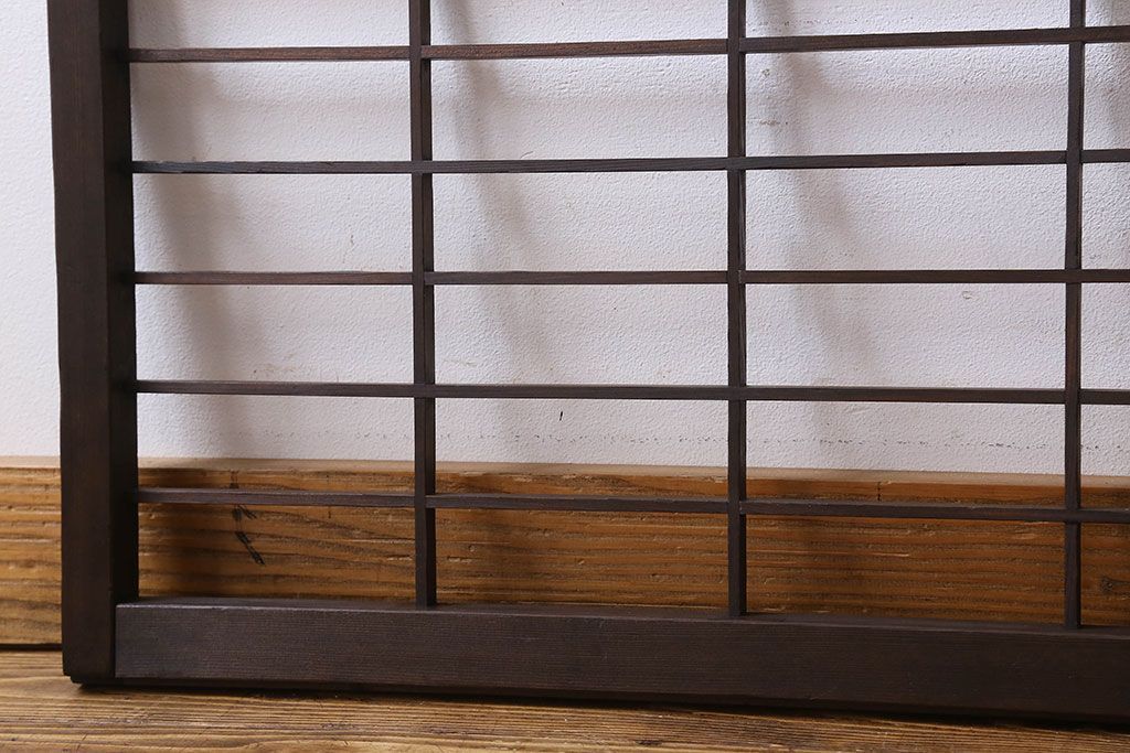 【I様ご成約済】和製アンティーク　シンプルなデザインが魅力的な格子戸(窓、明かり取り、明り取り)2枚組(2)