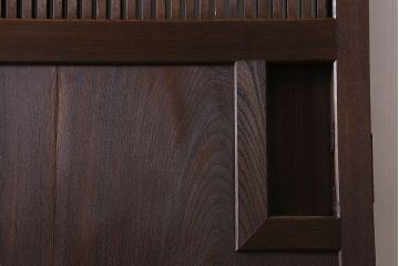【Y様ご成約分】和製アンティーク　クリアガラス入り　明治大正期の格子蔵戸(引き戸、建具、玄関戸)