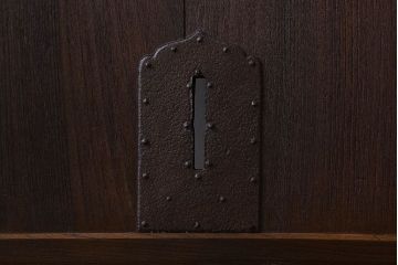 【Y様ご成約分】和製アンティーク　クリアガラス入り　明治大正期の格子蔵戸(引き戸、建具、玄関戸)