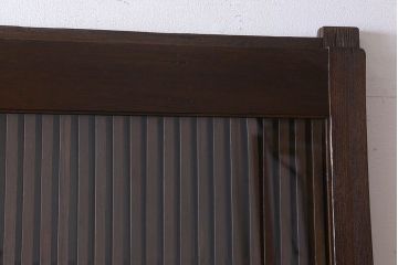 【Y様ご成約分】和製アンティーク　クリアガラス入り　明治大正期の格子蔵戸(引き戸、建具、玄関戸)