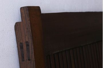 【Y様ご成約分】和製アンティーク　クリアガラス入り　明治大正期の格子蔵戸(引き戸、建具、玄関戸)