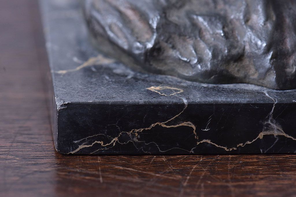 アンティーク雑貨　アンティーク　銅製　在銘　虎　ブロンズ像(置物、彫刻、動物像)