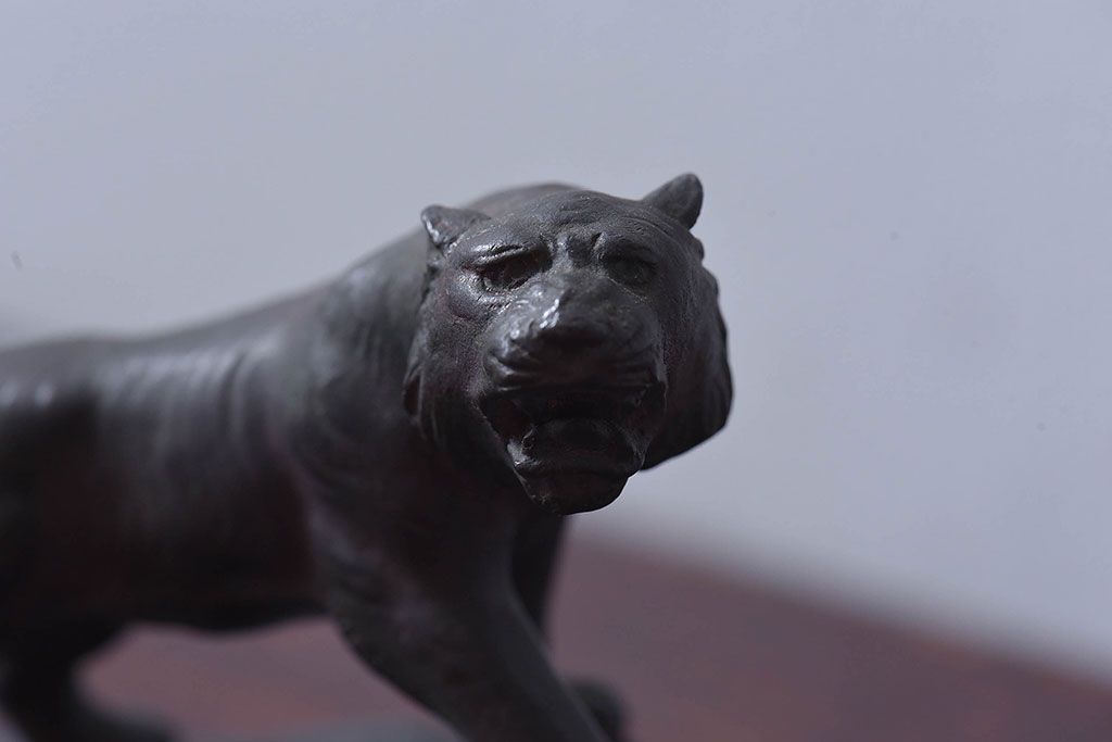 オブジェ 置物 陶器 トラ ヒョウ 動物 ビンテージ レトロ アンティーク