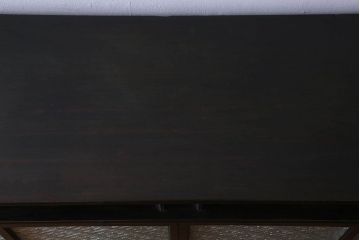 アンティーク家具　和製アンティーク　大正ロマン　プレスガラスがおしゃれなキャビネット(収納棚、戸棚)