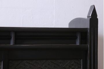 アンティーク家具　和製アンティーク　大正ロマン　プレスガラスがおしゃれなキャビネット(収納棚、戸棚)