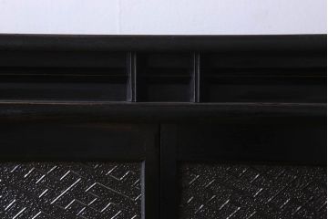 アンティーク家具　和製アンティーク　大正ロマン　プレスガラスがおしゃれなキャビネット(収納棚、戸棚)