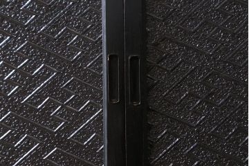 アンティーク家具　和製アンティーク　大正ロマン　プレスガラスがおしゃれなキャビネット(収納棚、戸棚)