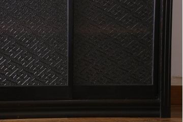 アンティーク家具　和製アンティーク　大正ロマン　プレスガラスがおしゃれなキャビネット(収納棚、戸棚)