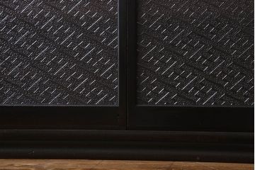 アンティーク家具　和製アンティーク　大正ロマン　プレスガラスがおしゃれなキャビネット(収納棚、戸棚)