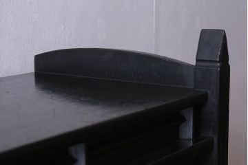 アンティーク家具　和製アンティーク　大正ロマン　プレスガラスがおしゃれなキャビネット(収納棚、戸棚)