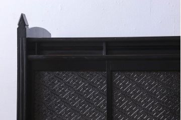 アンティーク家具　和製アンティーク　大正ロマン　プレスガラスがおしゃれなキャビネット(収納棚、戸棚)