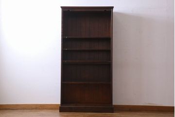 中古　北海道民芸家具　木の質感が魅力的なシックな本棚(陳列棚)(定価31万円)