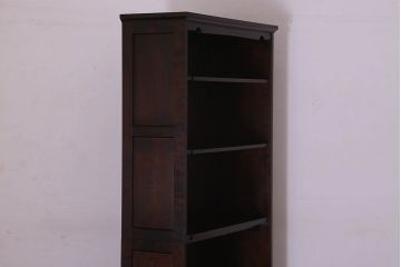 中古　北海道民芸家具　木の質感が魅力的なシックな本棚(陳列棚)(定価31万円)