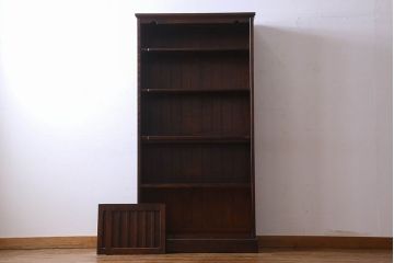 中古　北海道民芸家具　木の質感が魅力的なシックな本棚(陳列棚)(定価31万円)