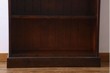 中古　北海道民芸家具　木の質感が魅力的なシックな本棚(陳列棚)(定価31万円)