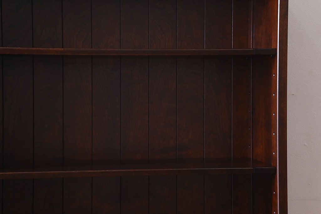 中古　北海道民芸家具　木の質感が魅力的なシックな本棚(陳列棚)(定価31万円)