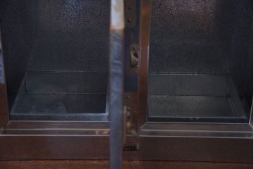 レトロ家具　昭和レトロ　SATO(佐藤産業)　小さなブリキガラスケース(ショーケース、収納箱)