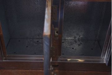 レトロ家具　昭和レトロ　SATO(佐藤産業)　小さなブリキガラスケース(ショーケース、収納箱)