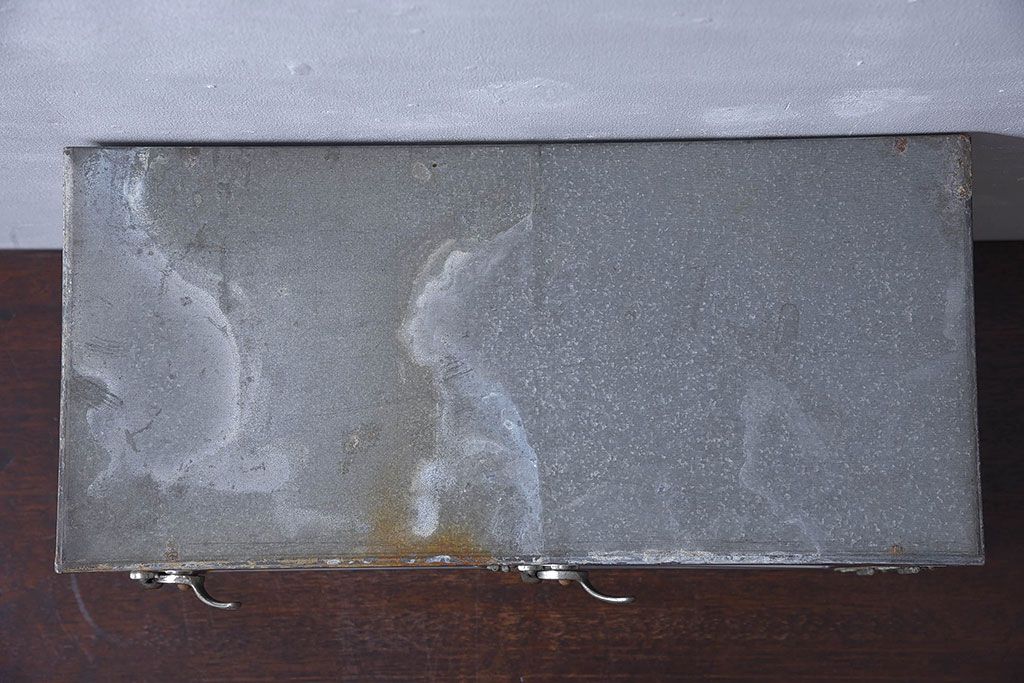 レトロ家具　昭和レトロ　SATO(佐藤産業)　小さなブリキガラスケース(ショーケース、収納箱)