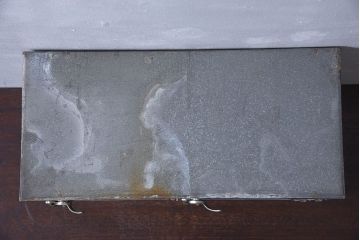 レトロ家具　昭和レトロ　SATO(佐藤産業)　小さなブリキガラスケース(ショーケース、収納箱)