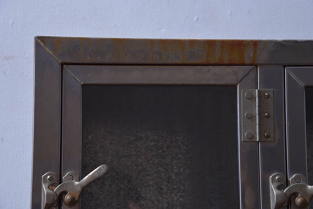 レトロ家具　昭和レトロ　SATO(佐藤産業)　小さなブリキガラスケース(ショーケース、収納箱)