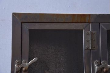 レトロ家具　昭和レトロ　SATO(佐藤産業)　小さなブリキガラスケース(ショーケース、収納箱)