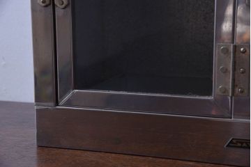 レトロ家具　昭和レトロ　SATO(佐藤産業)　小さなブリキガラスケース(ショーケース、収納箱)