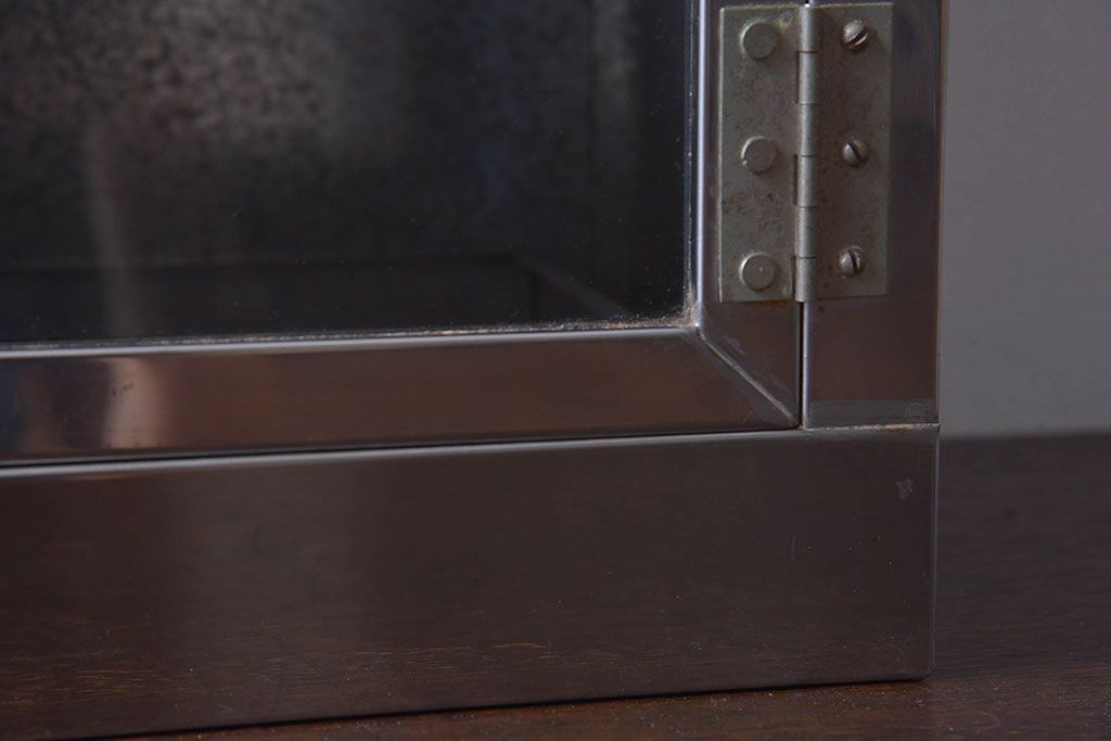 レトロ家具　昭和レトロ　SATO(佐藤産業)　小さなブリキガラスケース(ショーケース、収納箱)