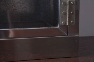 レトロ家具　昭和レトロ　SATO(佐藤産業)　小さなブリキガラスケース(ショーケース、収納箱)