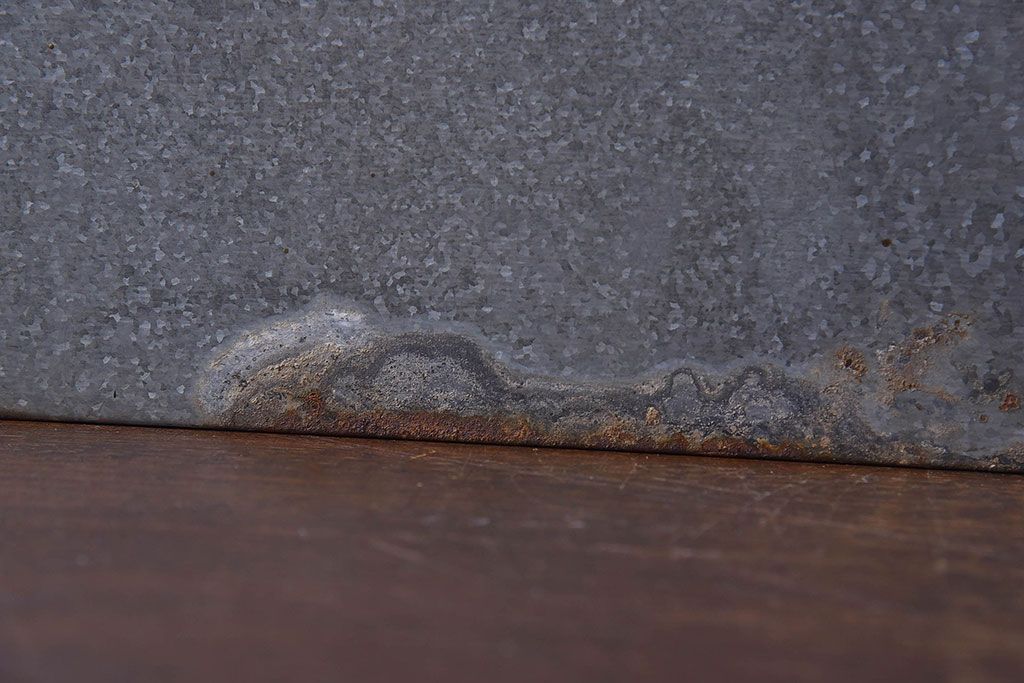 レトロ家具　昭和レトロ　SATO(佐藤産業)　小さなブリキガラスケース(ショーケース、収納箱)