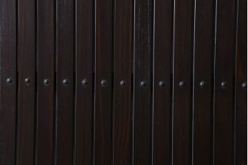 和製アンティーク　細かな縦桟が美しい平格子戸(引き戸、建具)2枚組