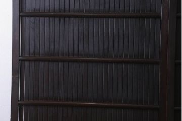 和製アンティーク　細かな縦桟が美しい平格子戸(引き戸、建具)2枚組