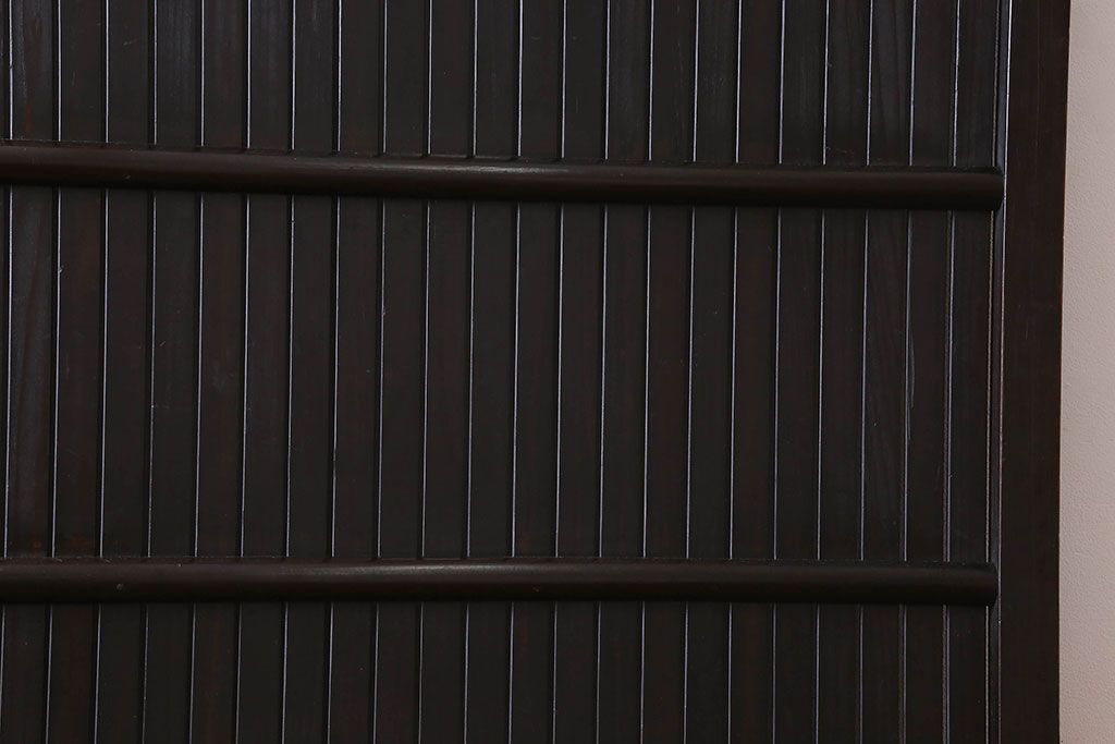 和製アンティーク　細かな縦桟が美しい平格子戸(引き戸、建具)2枚組