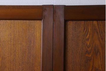 昭和レトロ　鏡板タモ材　味わいのある木味の板戸(引き戸、建具)