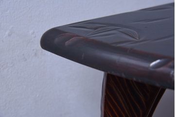 アンティーク雑貨　伝統工芸　軽井沢彫りの小振りなビンテージコーナーラック(隅棚、飾り棚)