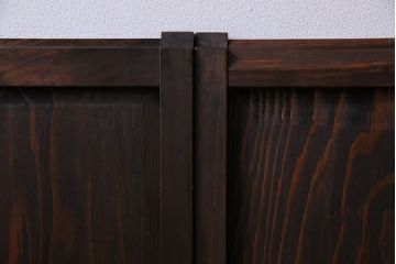 杉材の杢目が味のある横桟入りアンティーク板戸(窓、引き戸)2枚