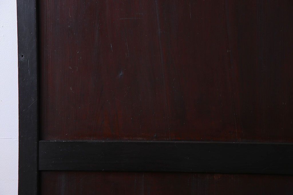 明治大正期　古い木製アンティーク帯戸(板戸、引き戸)2枚