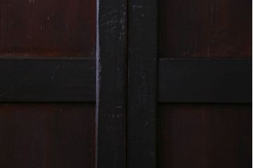 明治大正期　古い木製アンティーク帯戸(板戸、引き戸)2枚