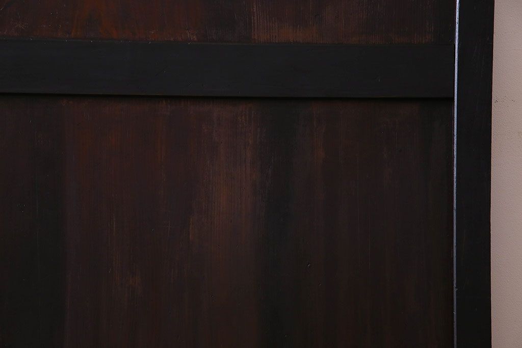 明治大正期　古い木製アンティーク帯戸(板戸、引き戸)2枚