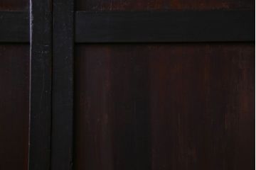 明治大正期　古い木製アンティーク帯戸(板戸、引き戸)2枚